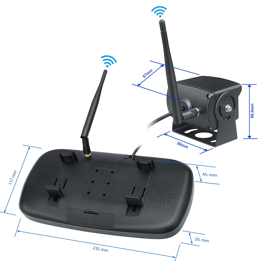 7inch AHD Wireless Mirror Monitor Kit