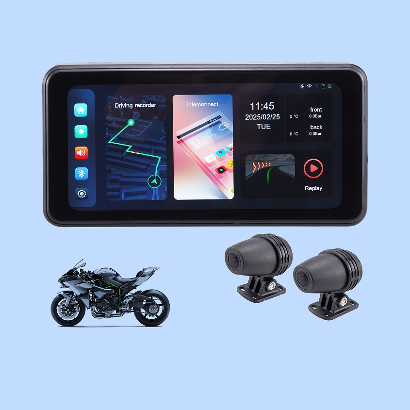 6.25inch Weatherproof Motorcycle Carplay DVR