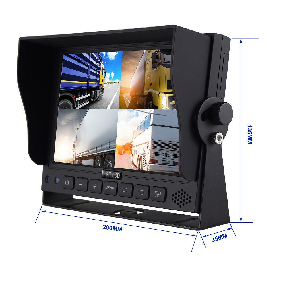 7-inch HD 1080P Quad Rearview monitor 