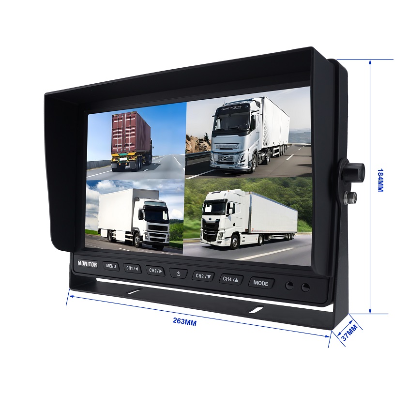 10.1-Inch HD 1080P Quad Rearview Monitor