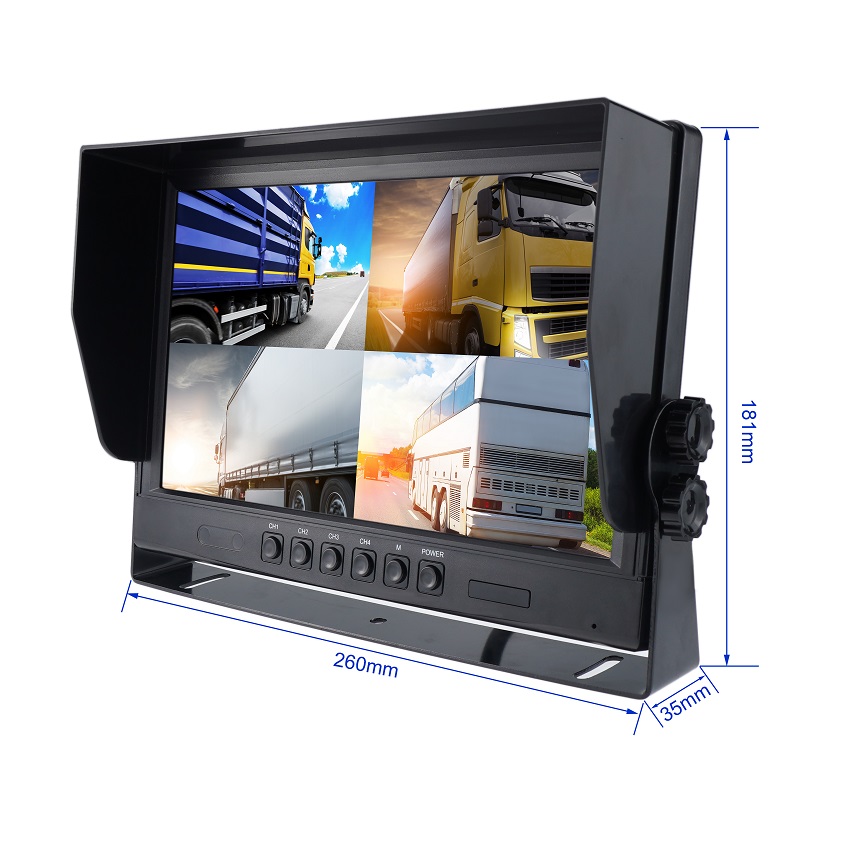 10.1-Inch HD 1080P Quad Monitor