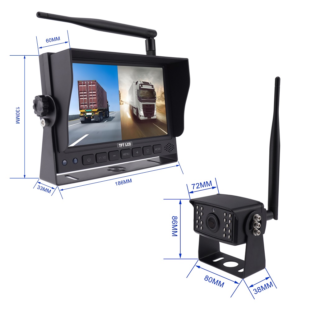7Inch 2Ch Split 1080P Wireless Camera System