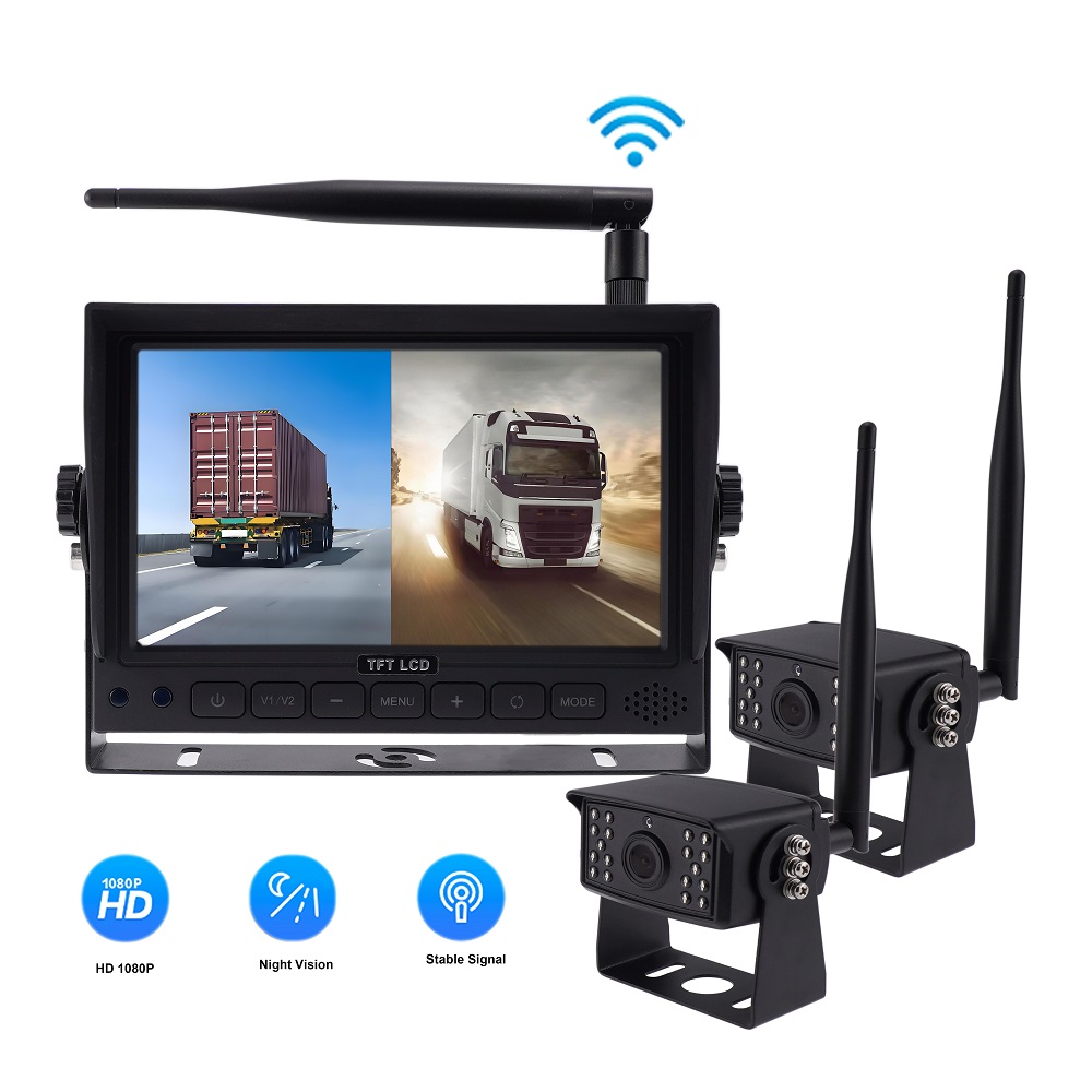 7Inch 2Ch Split 1080P Wireless Camera System