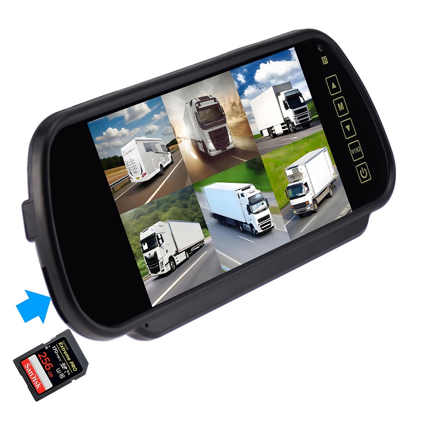 7-inch AHD Mirror Monitor 6 Channel DVR