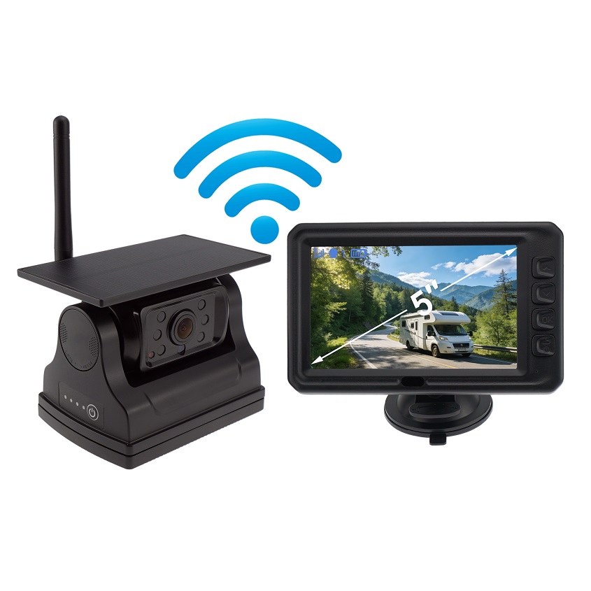 5" 1080p Monitor & Magnetic Solar Wireless Backup Camera Rechargeable System 