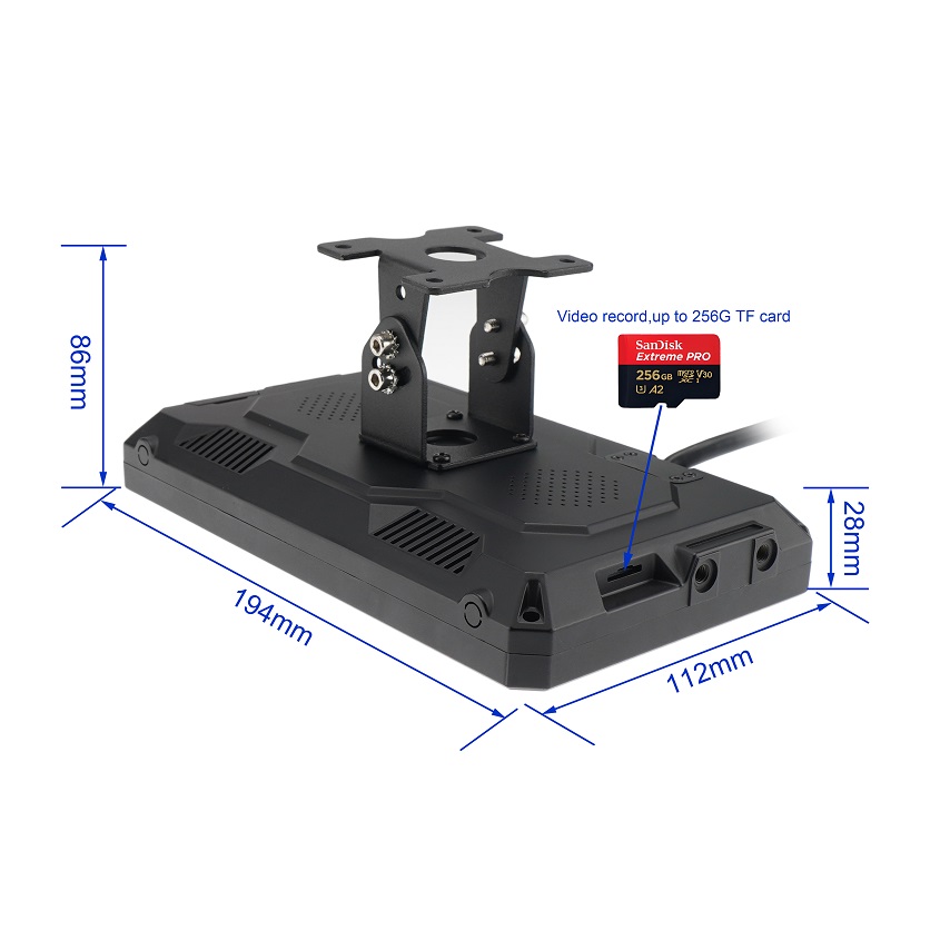 7" HD Digital Side Mirror System with DVR – 256GB Recording & Blind Spot Solution for Trucks