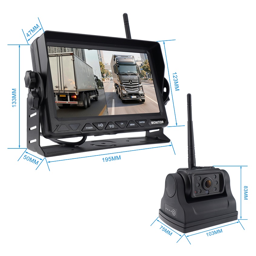 7" Wireless Magnetic Backup Camera System for Agricultural Vehicles & Trailers